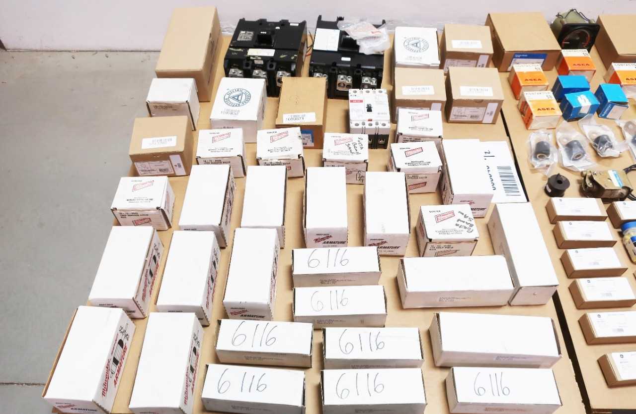 2 PALLETS OF ASSORTED ELECTRICAL PARTS - ELECTRICAL COMPONENTS