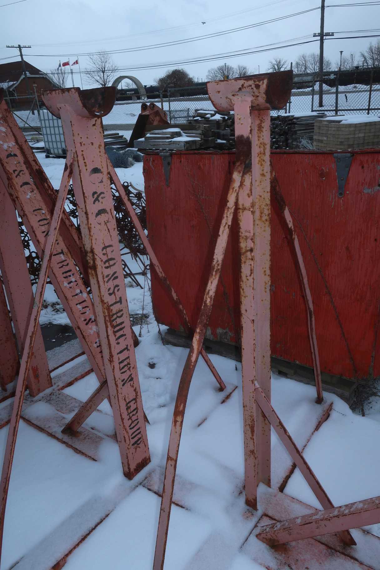 LOT OF 2 STEEL SPOOL STANDS - MATERIAL HANDLING