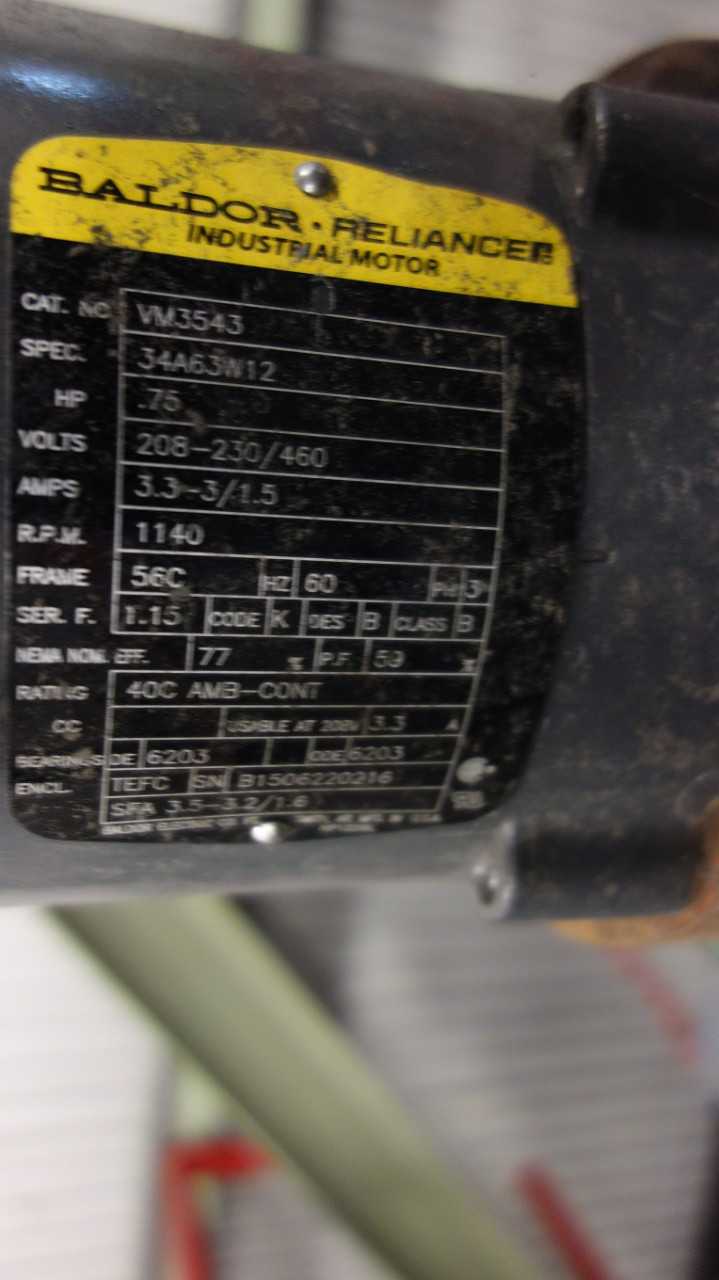 LOT OF 3 BALDOR VM3543 0.75HP 230/460V-AC MIXER MOTOR - ELECTRIC MOTORS