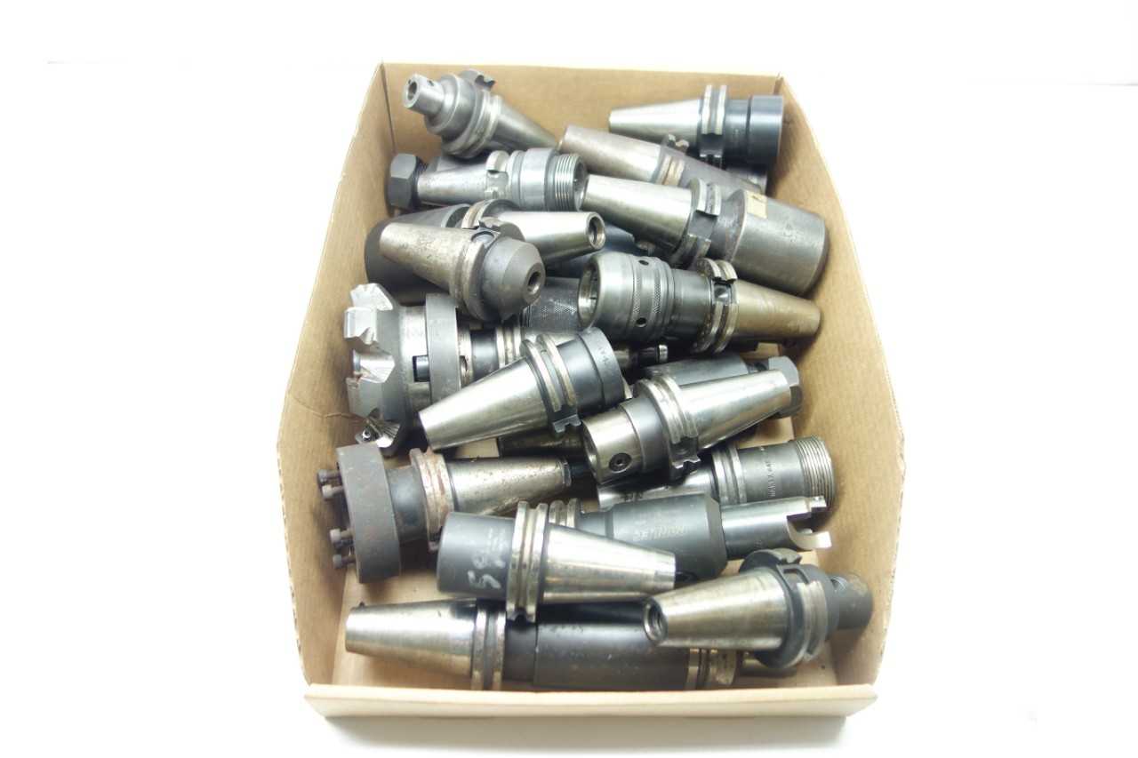 LOT OF ASSORTED CAT40 TOOL HOLDERS - PARLEC, LYNDEX - ELECTRIC POWER TOOLS