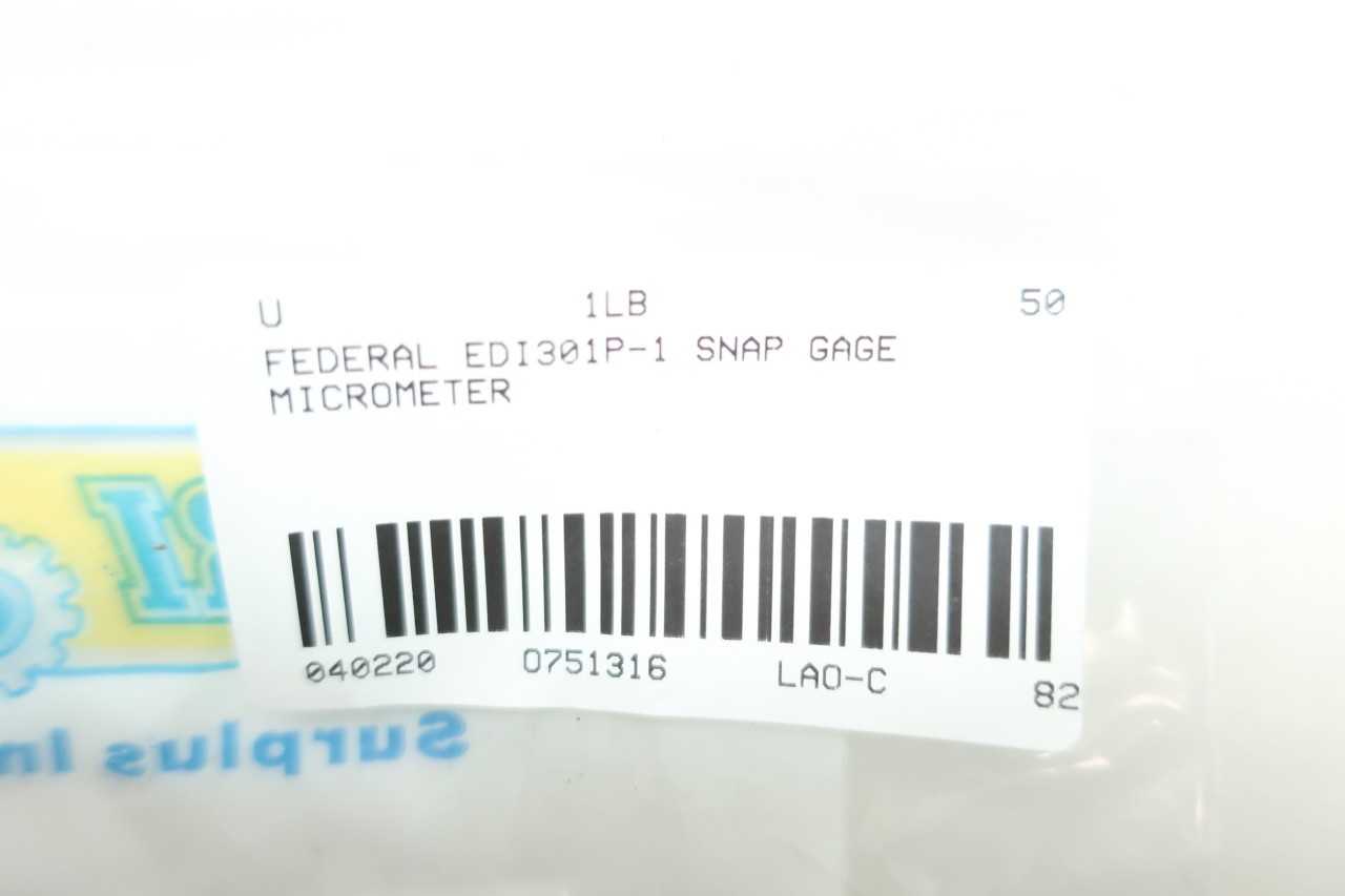 FEDERAL EDI301P-1 SNAP GAGE MICROMETER - ELECTRIC POWER TOOLS