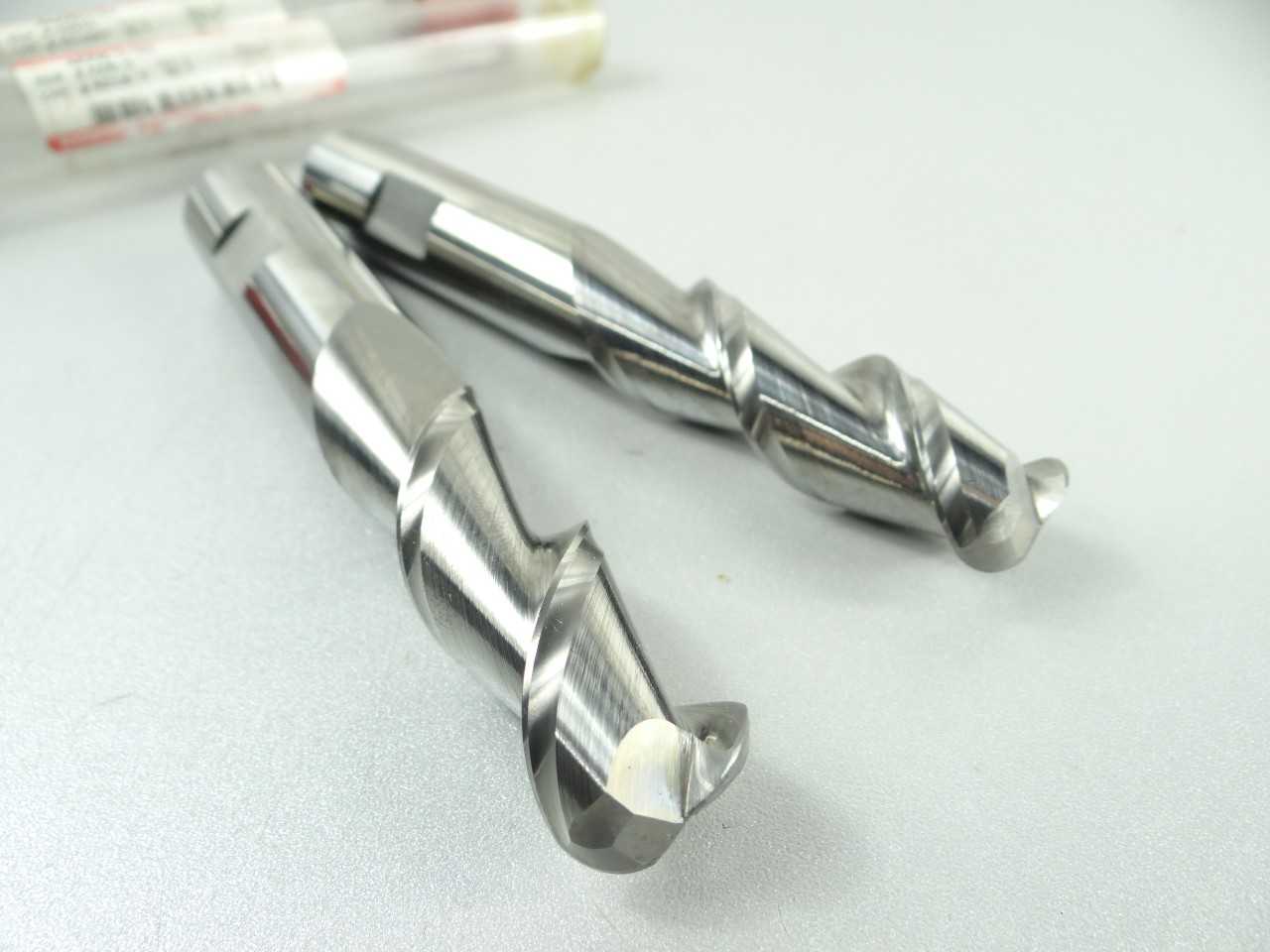 NICE Pair of Data Flute Solid Carbide 2 Flute Corner Radius End Mills - MACHINING ACCESSORIES & TOOLING