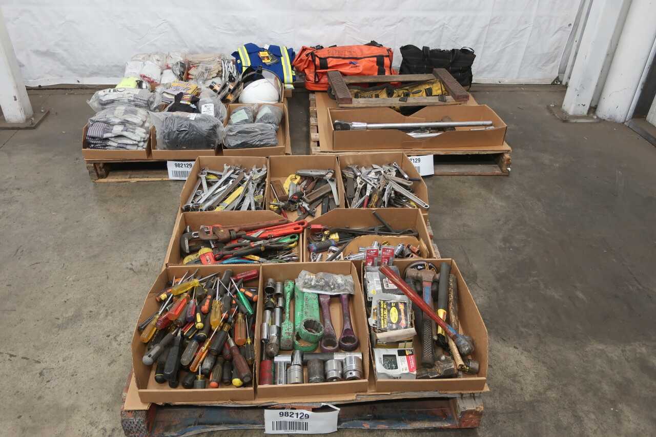 3 PALLETS OF ASSORTED TOOL ROOM SUPPLIES - TOOL STORAGE