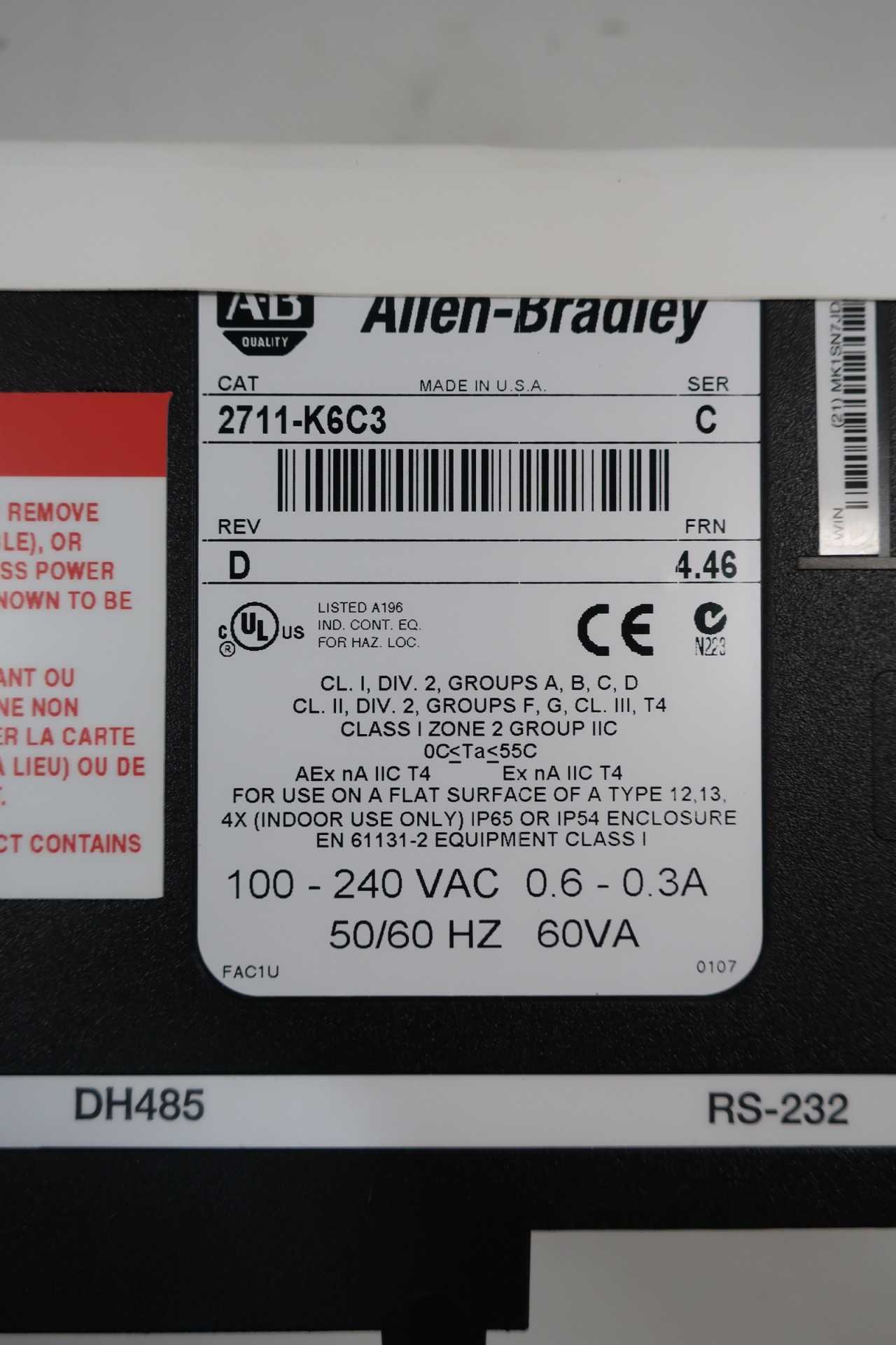 NEW ALLEN BRADLEY 2711-K6C3 PANELVIEW 600 SER C OPERATOR INTERFACE PANEL - AUTOMATION & CONTROLS