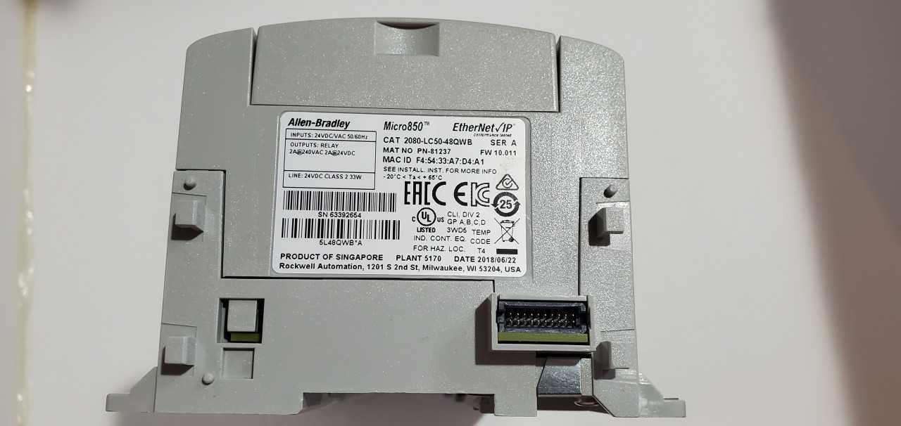 Allen Bradley Micro 850  2080-LC50-48QWB PLC - AUTOMATION & CONTROLS