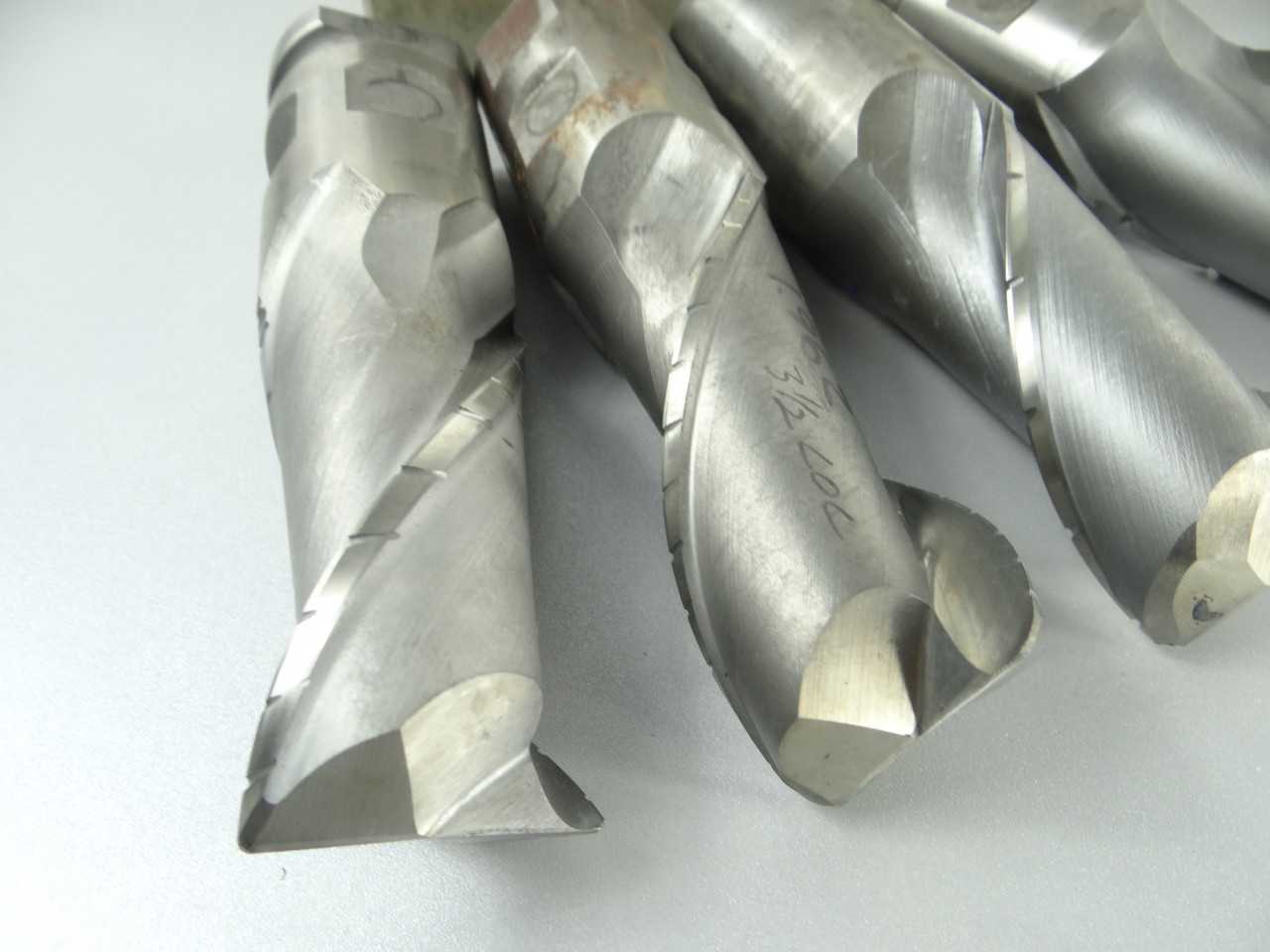 Lot of 4 Heavy Duty HSS 2 Flute Roughing Finishing End Mills - MACHINING ACCESSORIES & TOOLING