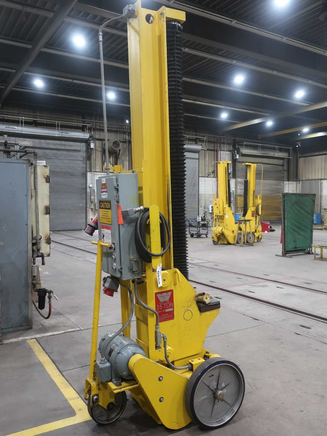 Lot of 2 35 ton portable rail jacks, 6' lift, 230/460V-AC - ELECTRIC MOTORS