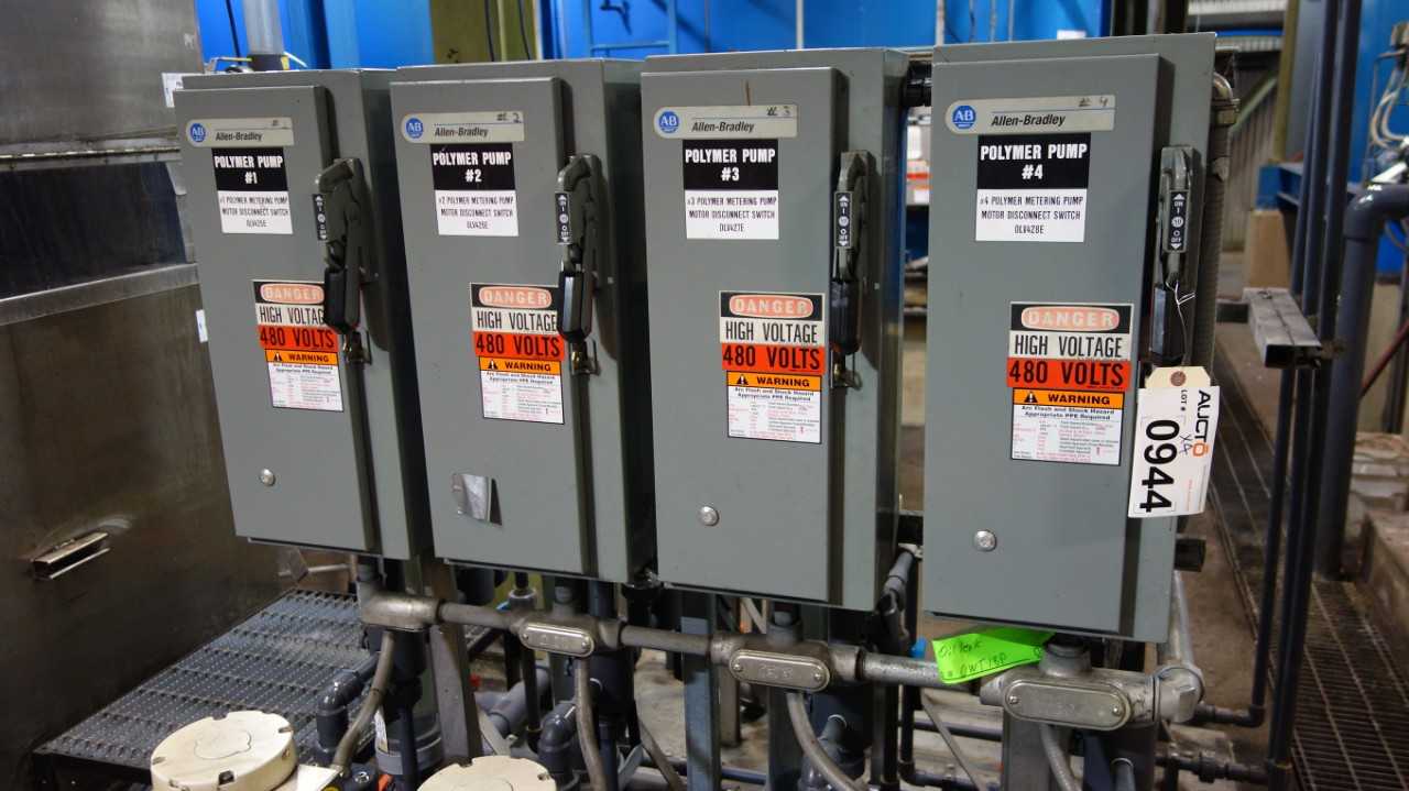 LOT OF 4 ALLEN BRADLEY 509-AOD COMBINATION STARTER DISCONNECT - MOTOR STARTERS