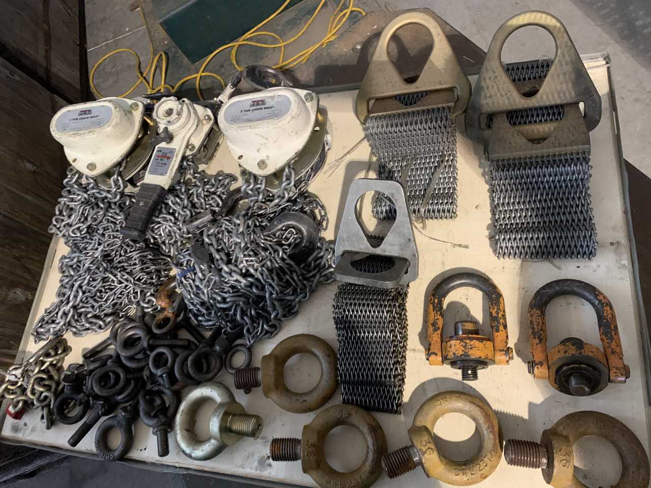 PALLET OF JET CHAIN HOIST, CHAINS AND RIGGING PARTS - LIFTING EQUIPMENT