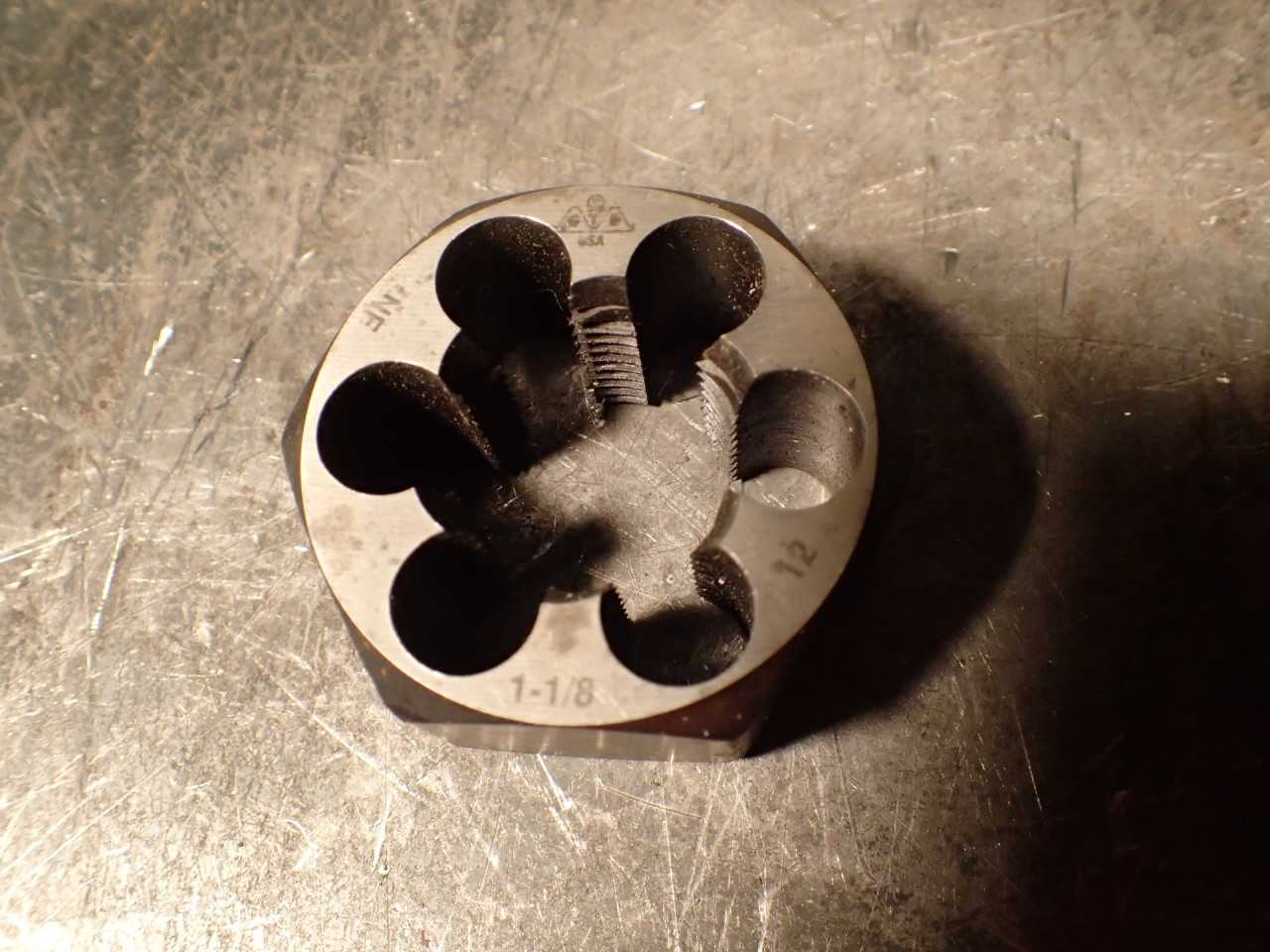 Greenfield 1-1/8" -12 NF Hexagon Body Rethreading Die: 2" Across Flats, USA - END MILLS