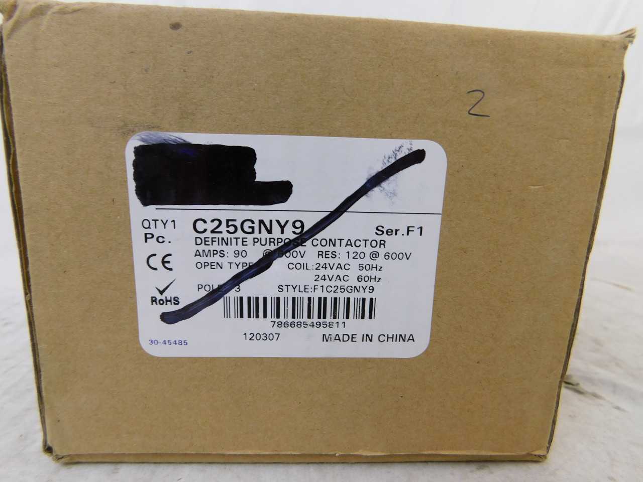 Lot of Qty 17x Eaton C25GNY9 Definite Purpose Contactor Open 3P 90A 600VAC 50/60Hz - CONTACTORS Lot of Qty 17x Eaton C25GNY9 Definite Purpose Contactor Open 3P 90A 600VAC 50/60Hz - CONTACTORS
