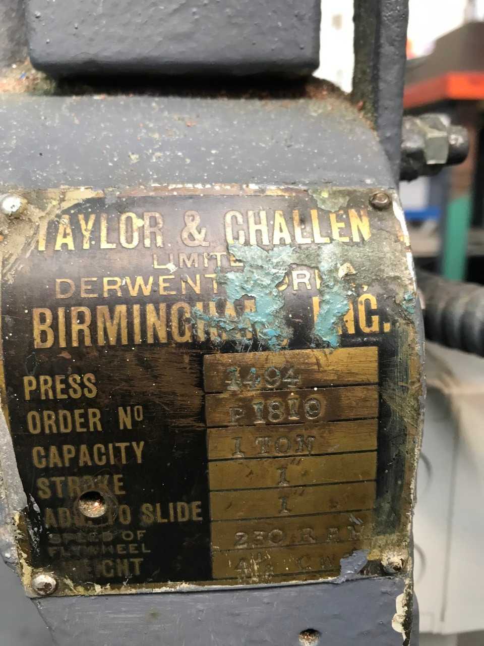 Taylor & Challen - Power Press - PRESSES