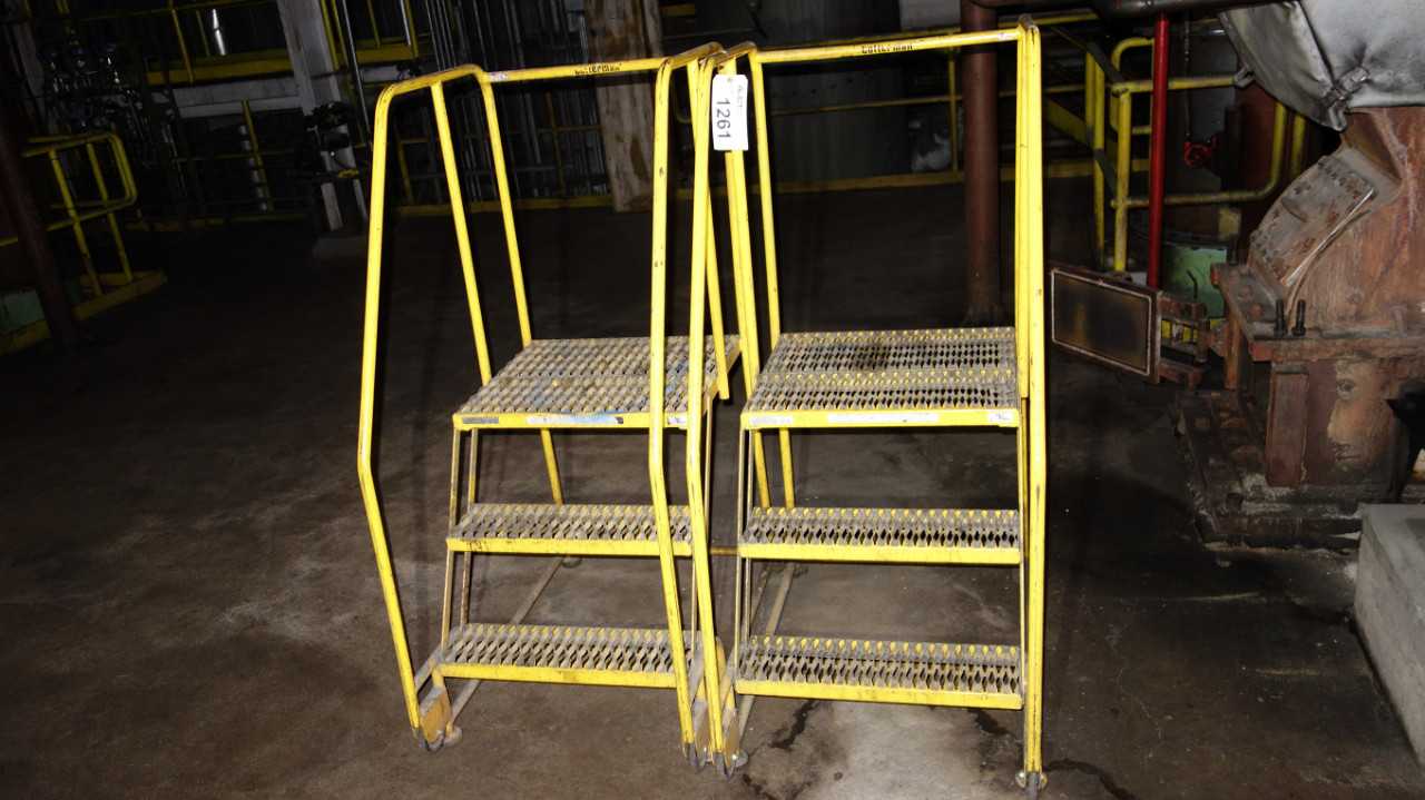 LOT OF 2 COTTERMAN ROLLING STEP LADDERS - MATERIAL HANDLING