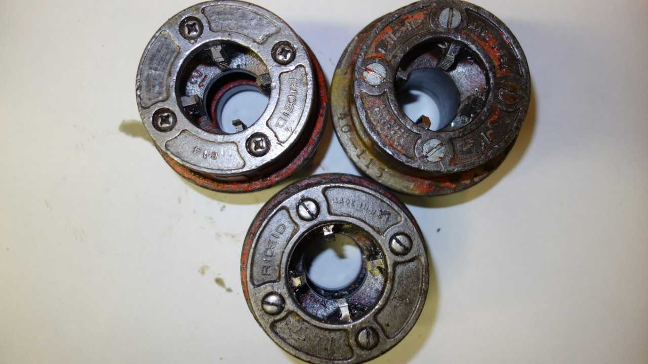 LOT OF 3 RIDGID 1 IN DIE HEADS - ELECTRIC POWER TOOLS