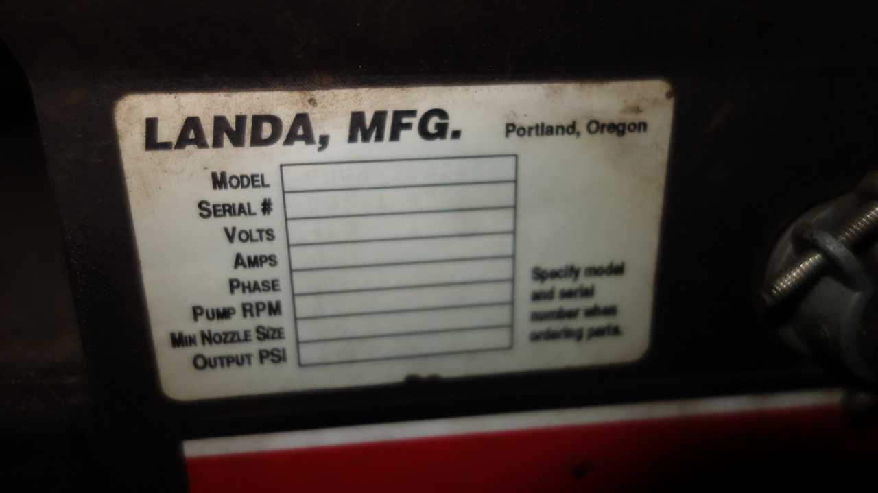 LANDA PHS 4-30024C PRESSURE WASHER 480V-AC 3PH - MISCELLANEOUS