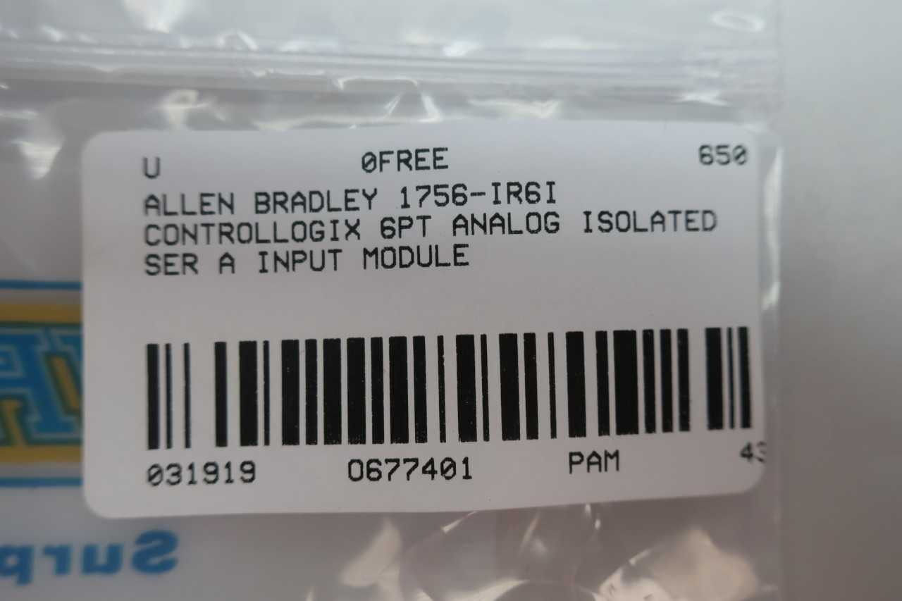 ALLEN BRADLEY 1756-IR6I CONTROLLOGIX 6PT ANALOG ISOLATED SER A INPUT MODULE - AUTOMATION & CONTROLS