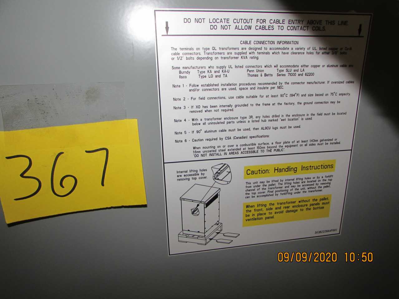 GE Transformer - CONTROL TRANSFORMERS