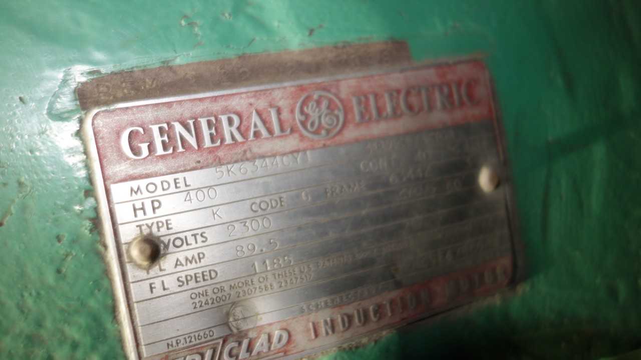 GENERAL ELECTRIC 6344Z 400HP 2300V-AC INDUCTION MOTOR - ELECTRIC MOTORS