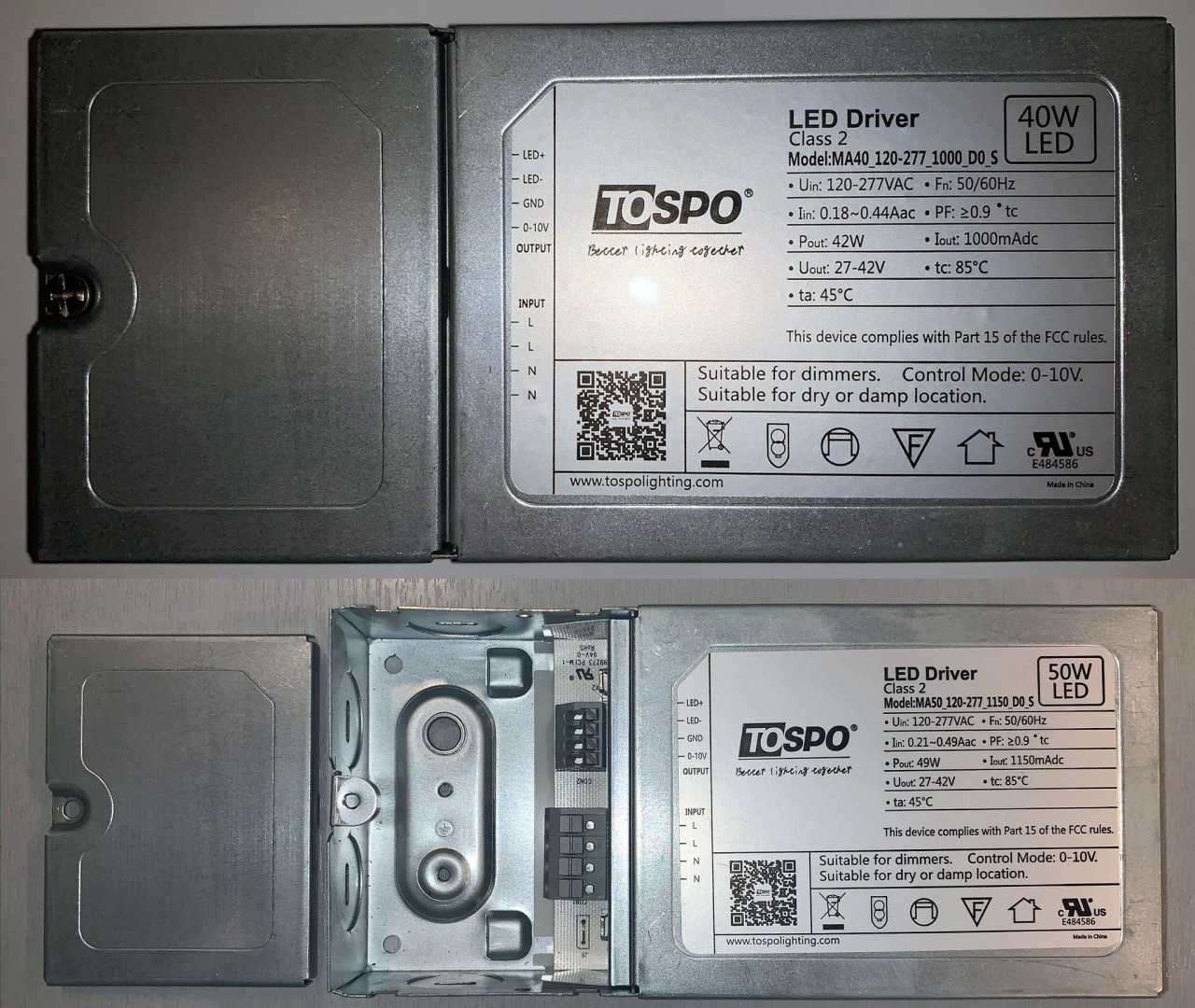 Lot of Approximately 7,680 40W and 50W Flat Panel LED Power Supply Drivers from Tospo - ELECTRICAL COMPONENTS