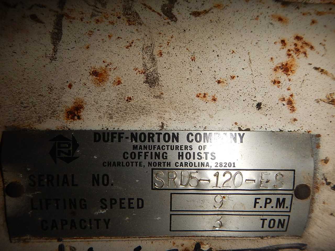 3 Ton Coffing Duff-Norton Hoist - LIFTING EQUIPMENT