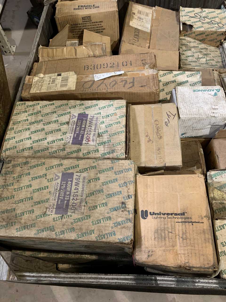 CRATE OF MISC. LIGHT BALLAST KITS - LIGHTING