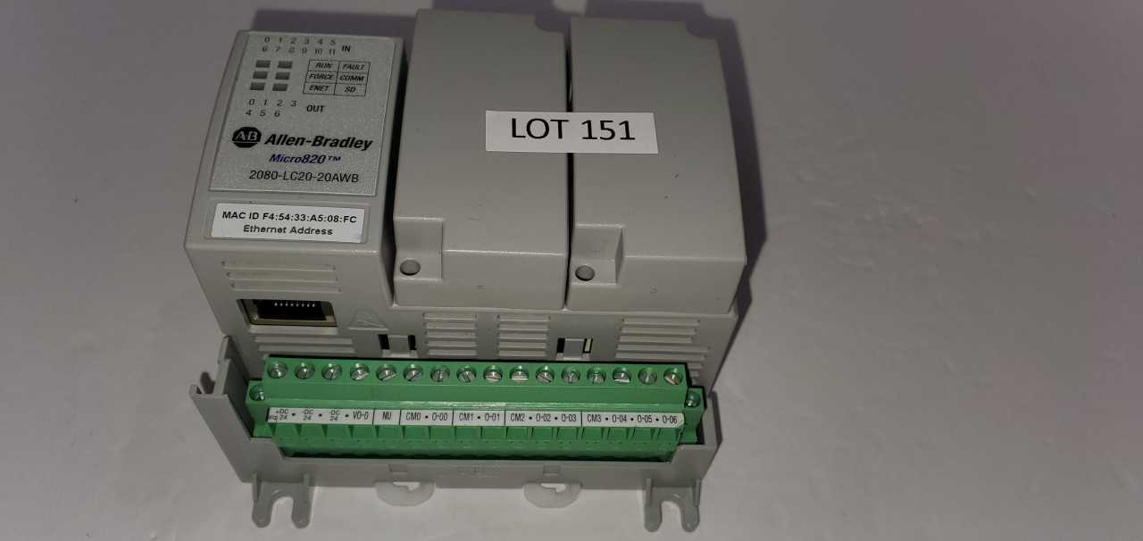 Allen Bradley Micro 820 2080-LC20-20AWB PLC - AUTOMATION & CONTROLS