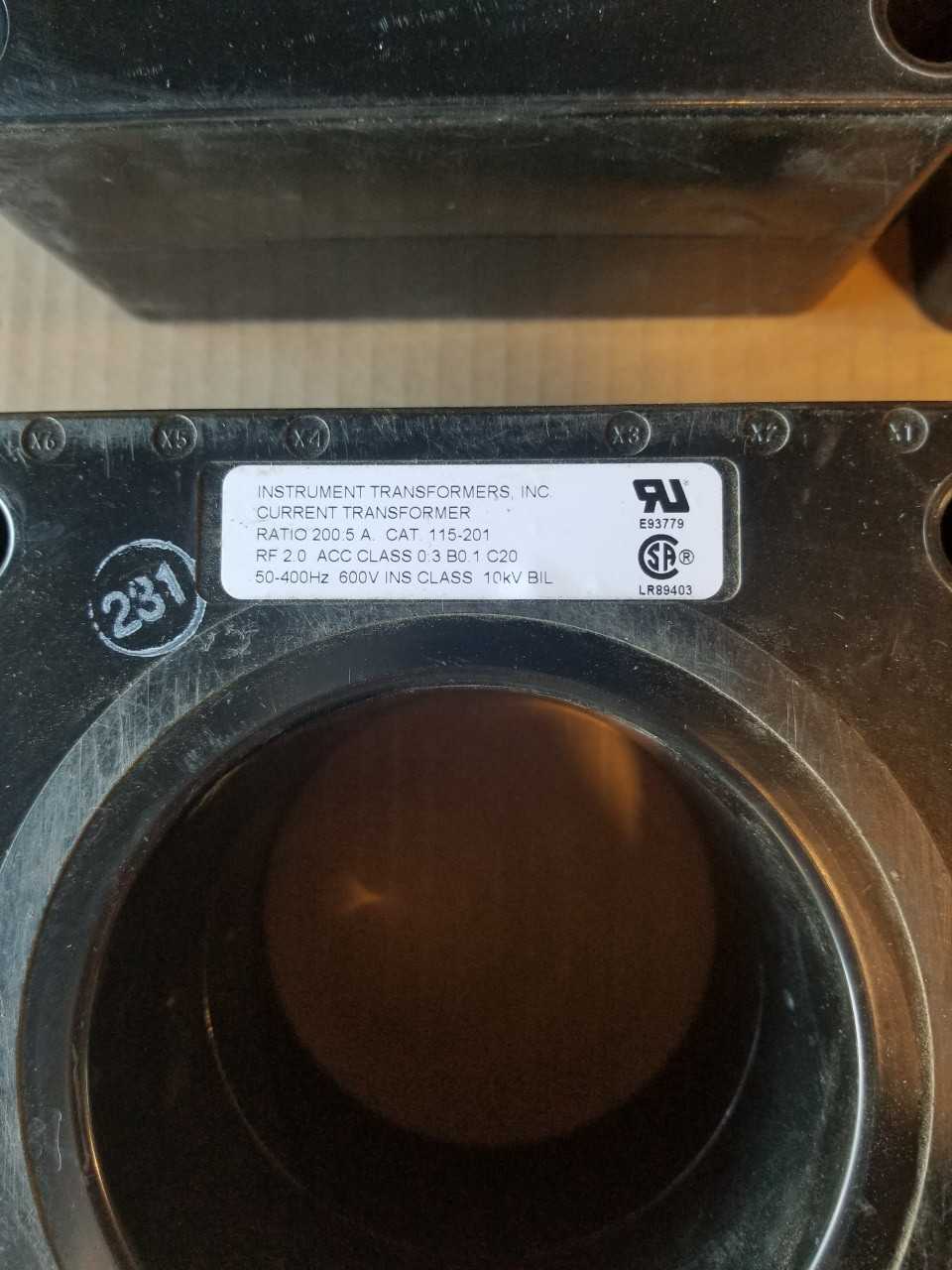 INSTRUMENT TRANSFORMERS - CURRENT TRANSFORMER (QTY-6) - MISCELLANEOUS