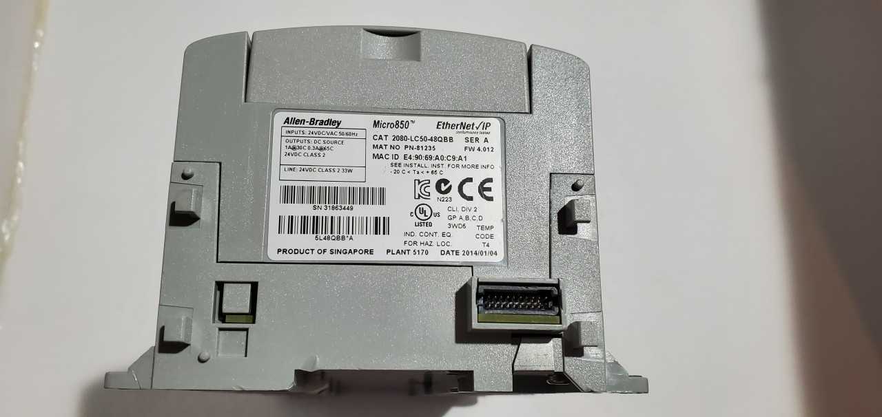 Allen Bradley Micro 850  2080-LC50-48QBB PLC - AUTOMATION & CONTROLS