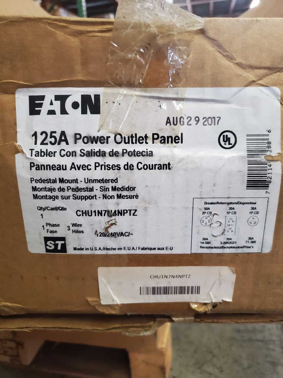 (1) Eaton CHU1N7N4NPTZ Unmetered Pedestal 30R - ELECTRICAL COMPONENTS