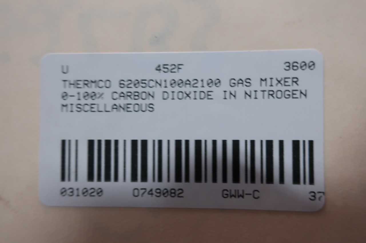 THERMCO 6205CN100A2100 GAS MIXER 0 100  CARBON DIOXIDE IN NITROGEN MISCELLANEOUS - ELECTRICAL COMPONENTS
