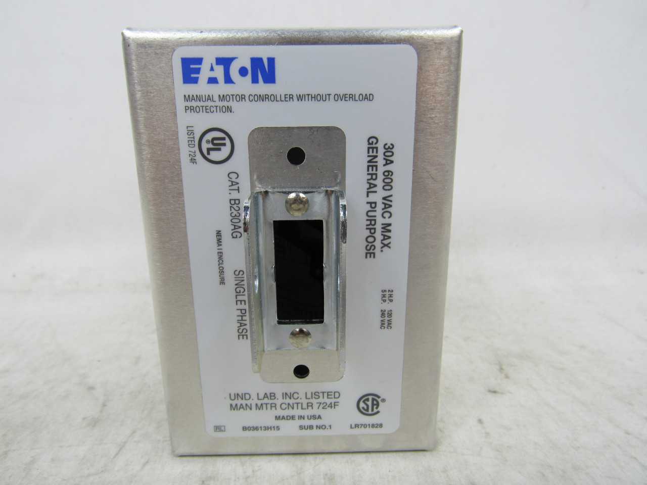 Quantity 20 of Eaton B230AG Switch Accy 2P 30A 600VAC 1Ph - CIRCUIT BREAKERS