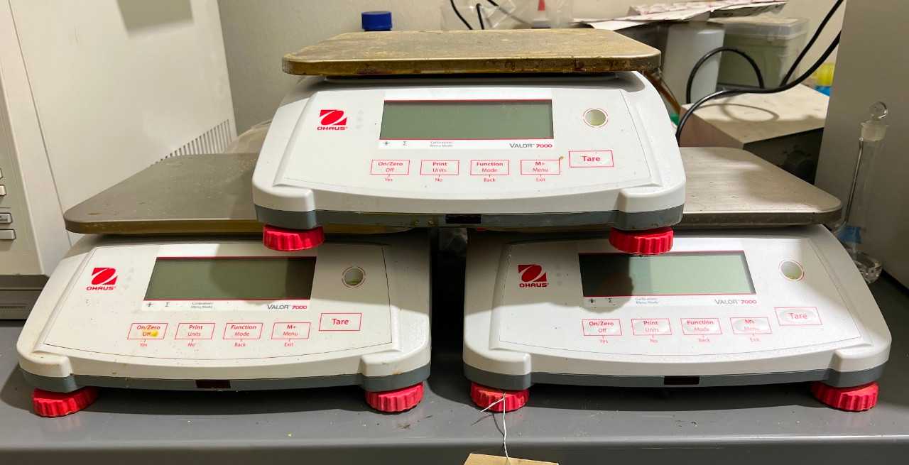 3X OHAUS VALOR 7000 V71P15T BENCH SCALES - SCALES