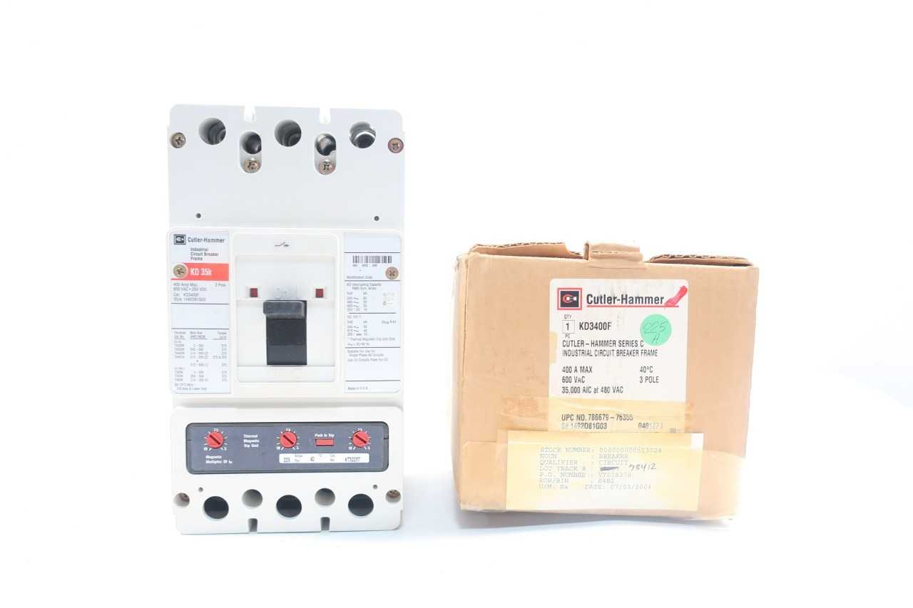 CUTLER HAMMER KD3400F W/ 225A TRIP UNIT 3P 400A AMP 600V-AC MOLDED CASE CIRCUIT BREAKER - CIRCUIT BREAKERS CUTLER HAMMER KD3400F W/ 225A TRIP UNIT 3P 400A AMP 600V-AC MOLDED CASE CIRCUIT BREAKER - CIRCUIT BREAKERS