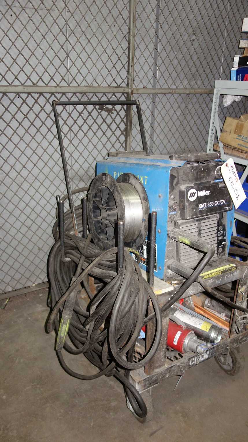 MILLER XMT 350 CC/CV 907161 AUTO-LINE MULTIPROCESS WELDER WITH CART AND ACCESSORIES - WELDING EQUIPMENT