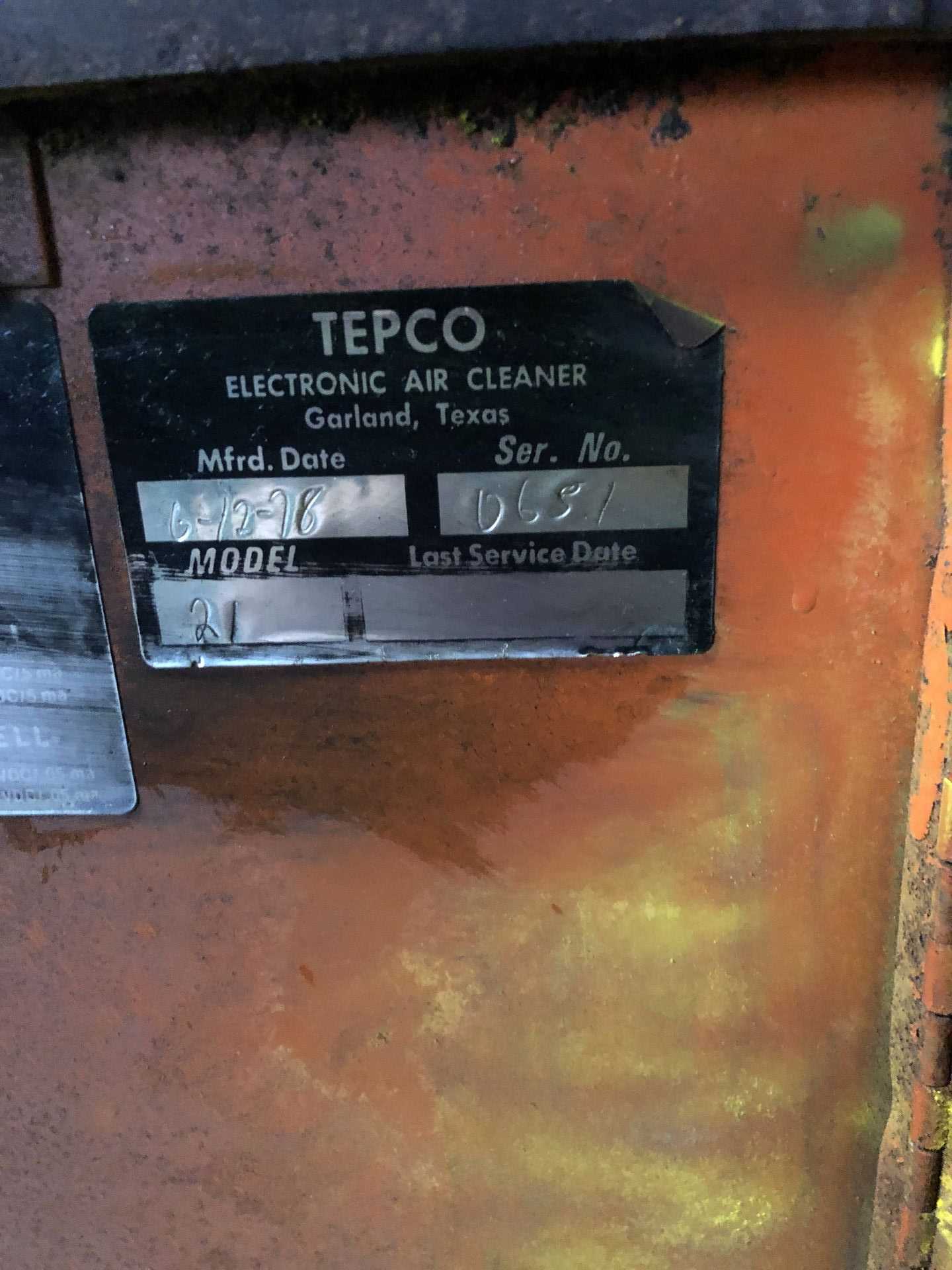 Tepco 21 Electronic Air Cleaner - PLANT & FACILITY EQUIPMENT