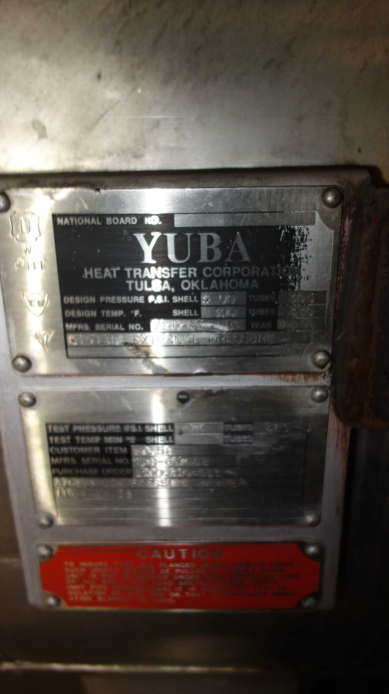 LOT OF 2 YUBA FEEDWATER HEAT EXCHANGERS