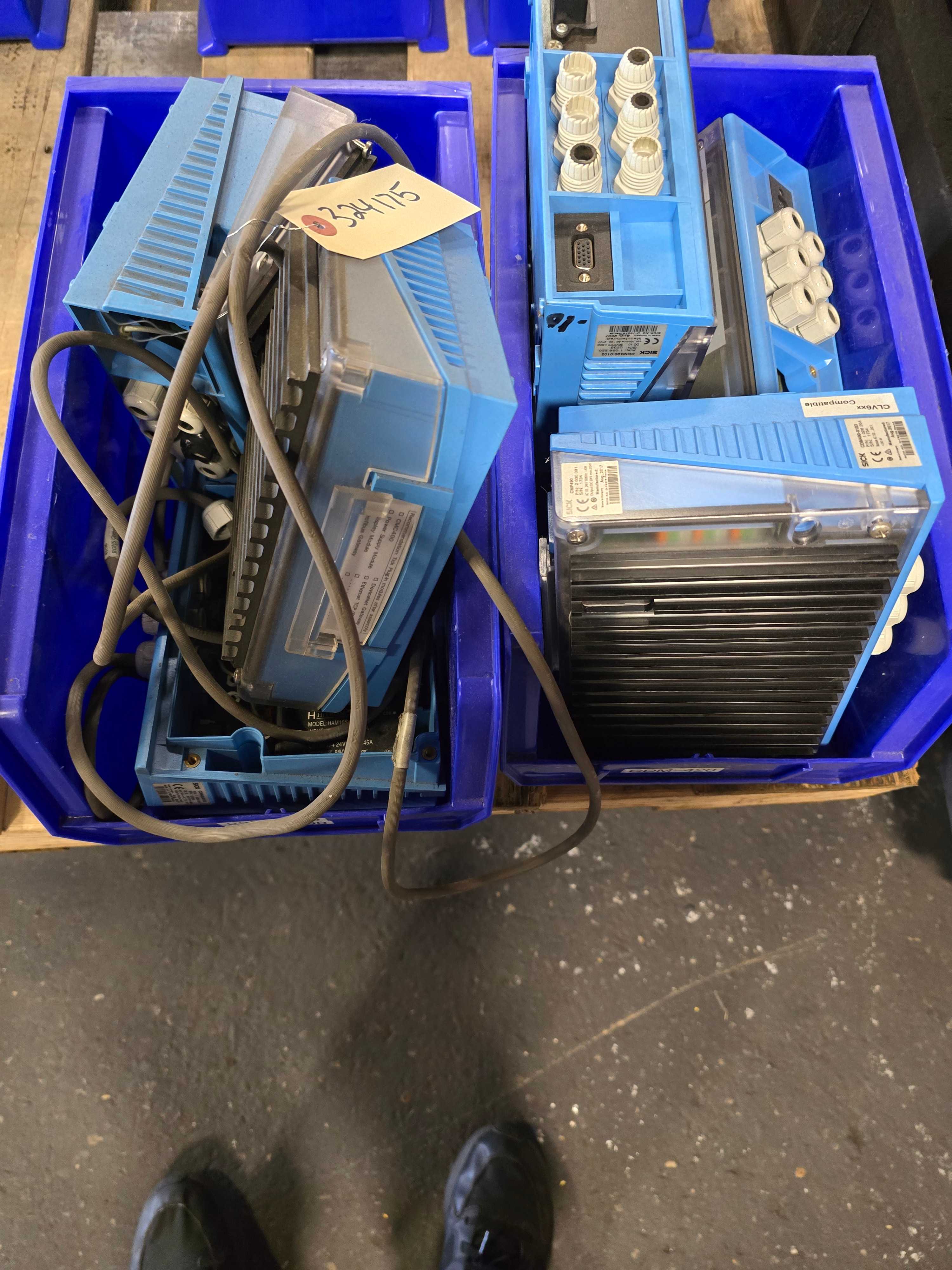 BLUE BINS OF SICK PARTS - QTY 2 - INDUSTRIAL PARTS