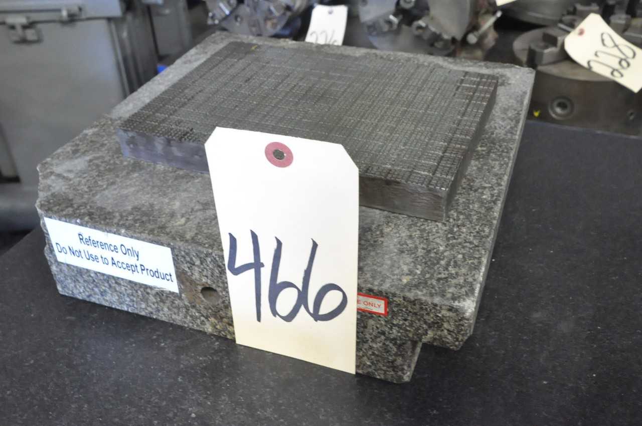Lot-(1) 12" x 12" x 3" 2-Ledge Granite Surface Plate, (Damaged), with (1) 6 1/2" x 9" Lapping Plate - MACHINING ACCESSORIES & TOOLING