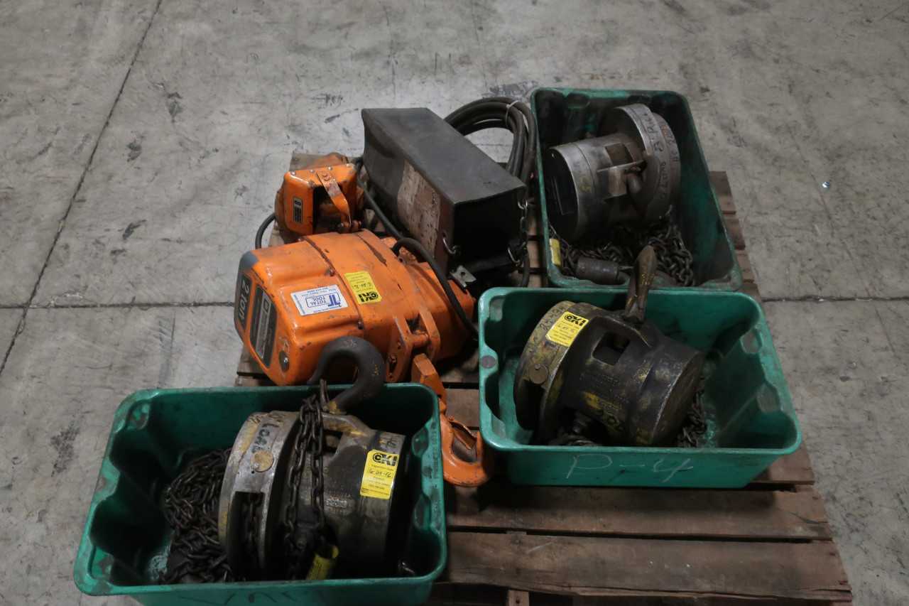1 PALLET OF ASSORTED 2 TON HOISTS - LIFTING EQUIPMENT