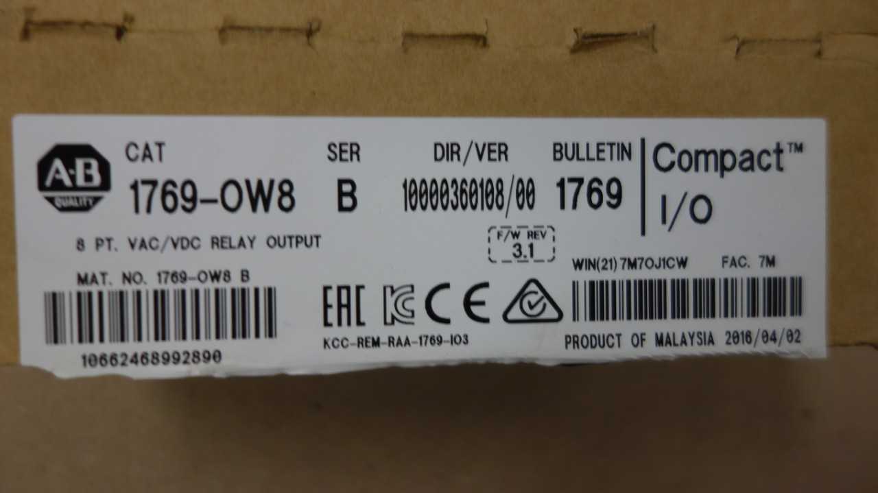 ALLEN BRADLEY 1769-OW8 OUTPUT MODULE - AUTOMATION & CONTROLS