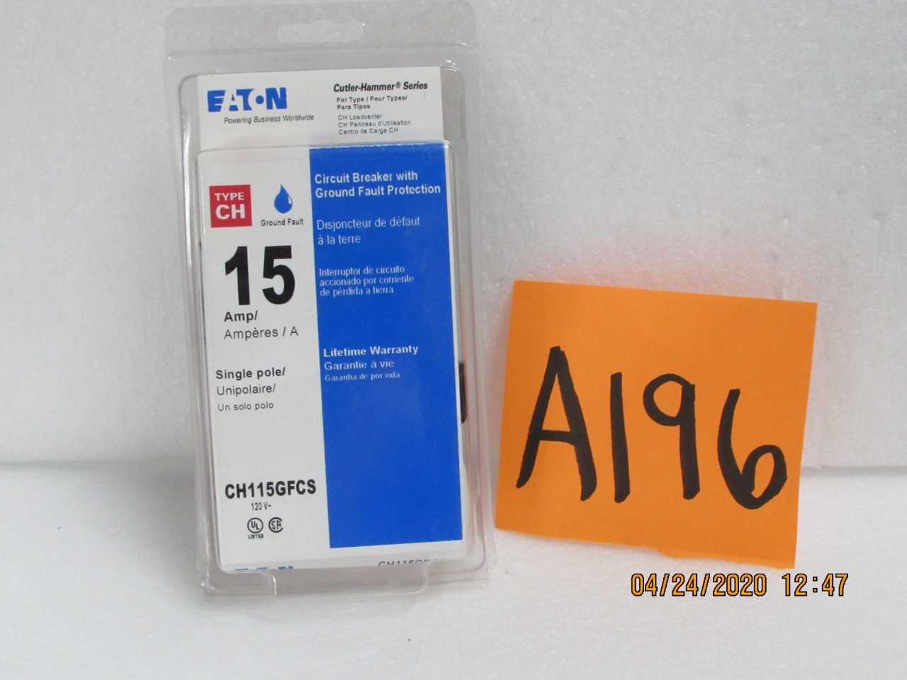 Eaton/Cutler Hammer CH115GF circuit breakers - CIRCUIT BREAKERS