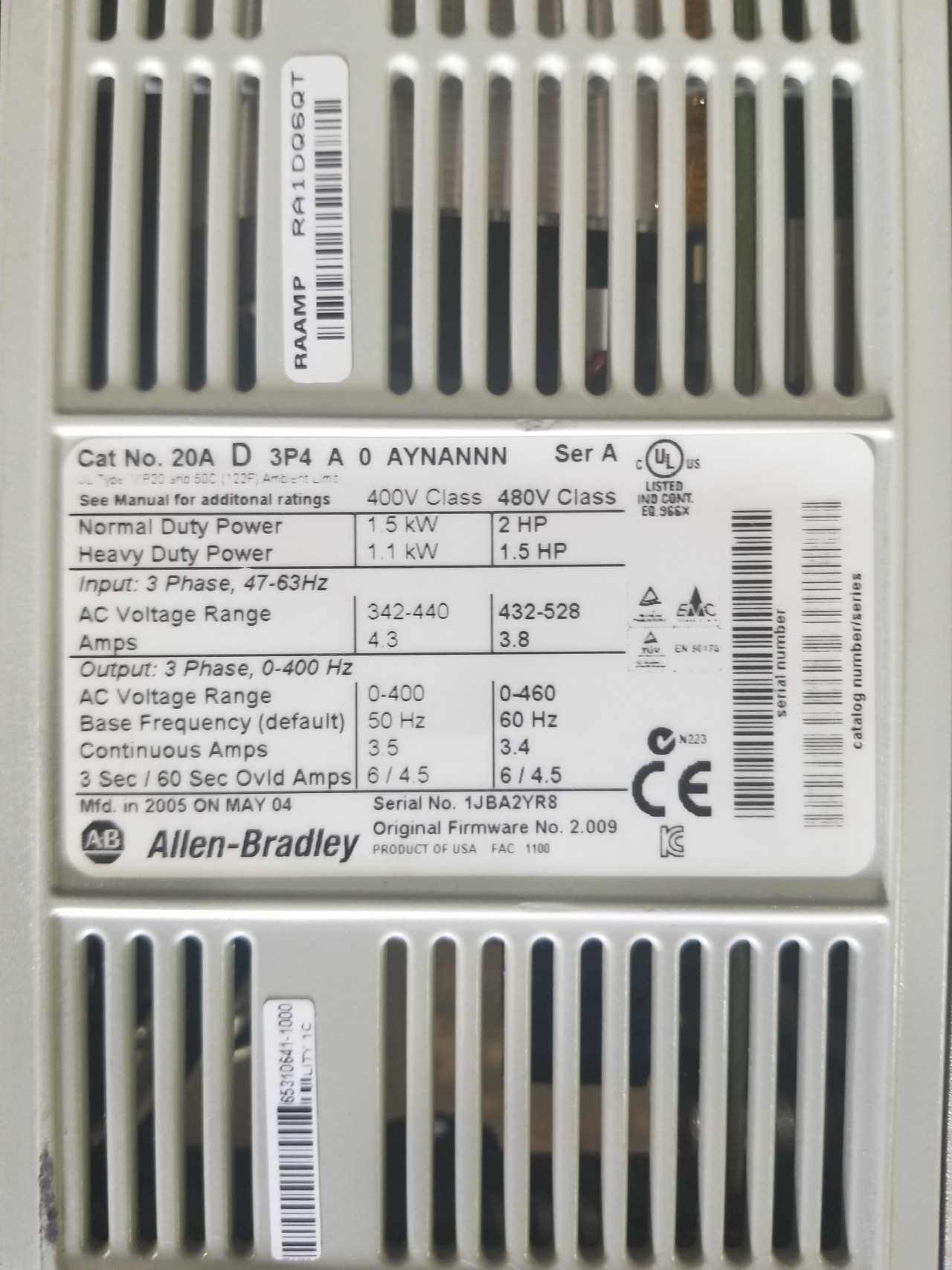 LOT OF TWO ALLEN BRADLEY POWERFLEX 70 VFD DRIVES - MISCELLANEOUS