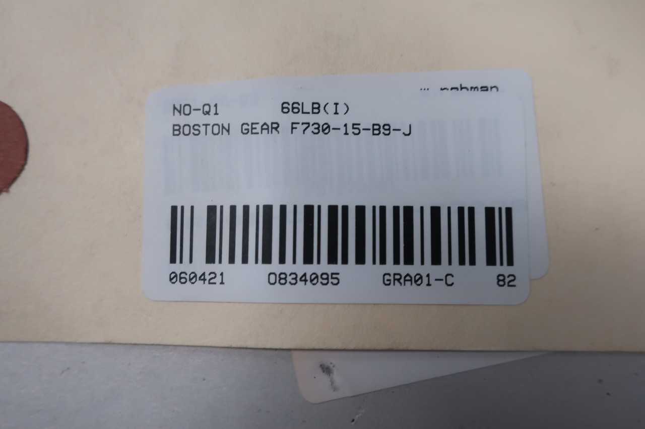 BOSTON GEAR F730-15-B9-J 3.97HP 15:1 GEAR REDUCER - GEAR REDUCERS