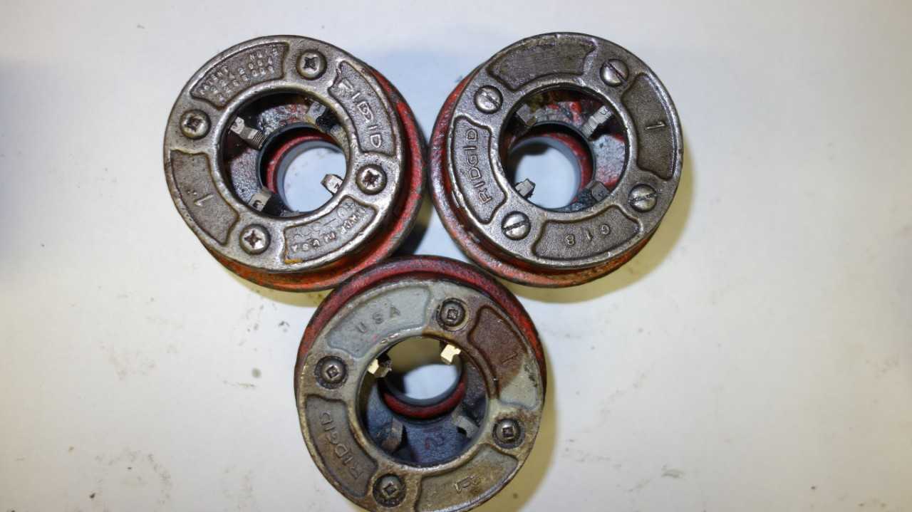 LOT OF 3 RIDGID 1 IN DIE HEADS - ELECTRIC POWER TOOLS