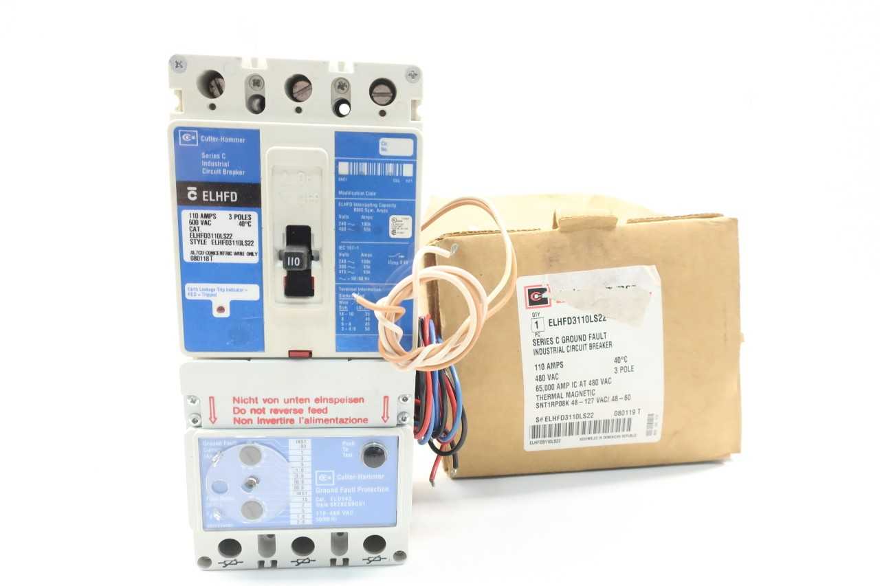 CUTLER HAMMER ELHFD3110LS22 MOLDED CASE CIRCUIT BREAKER 3P 110A AMP 480V-AC - CIRCUIT BREAKERS