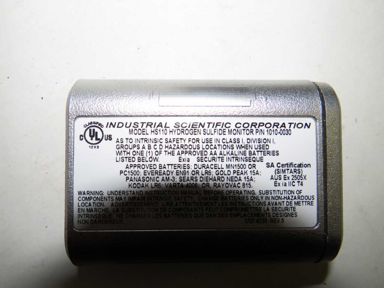 LOT OF 3 INDUSTRIAL SCIENTIFIC CORPORATION HS11O HS110 1010-0030 HYDROGEN SULFIDE MONITOR - ELECTRIC POWER TOOLS