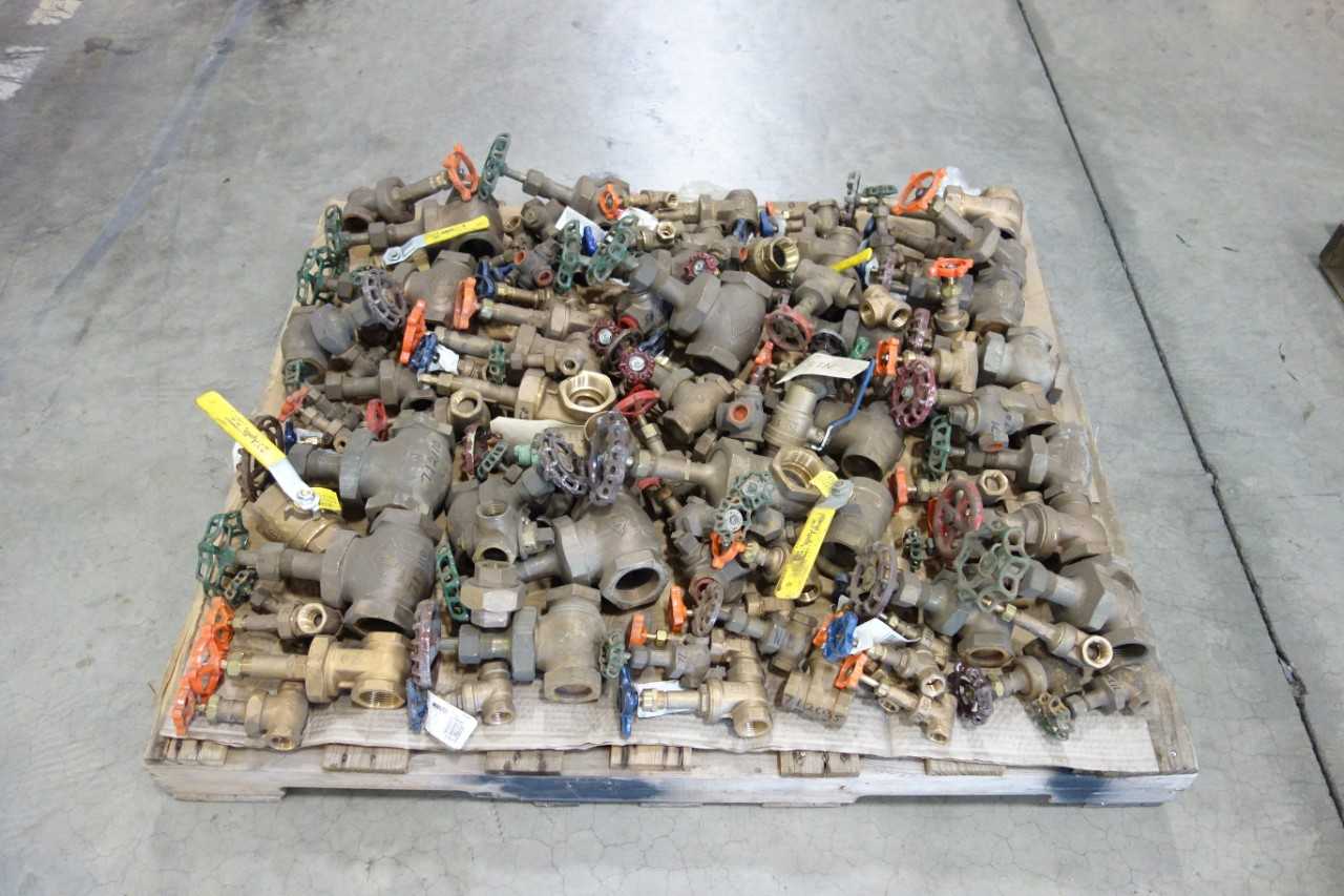 1 PALLET OF ASSORTED BRASS VALVES - VALVES