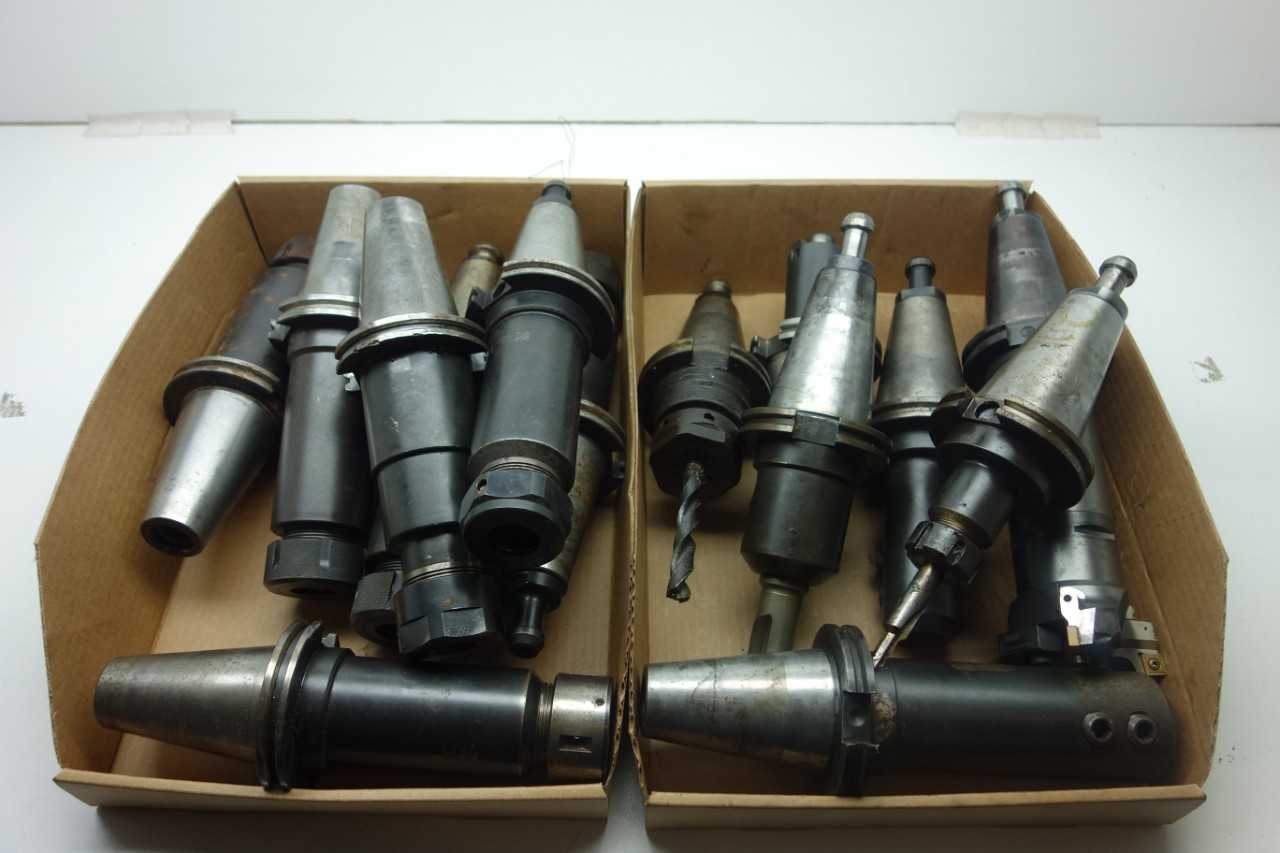 LOT OF ASSORTED CAT50 TOOL HOLDERS - ELECTRIC POWER TOOLS