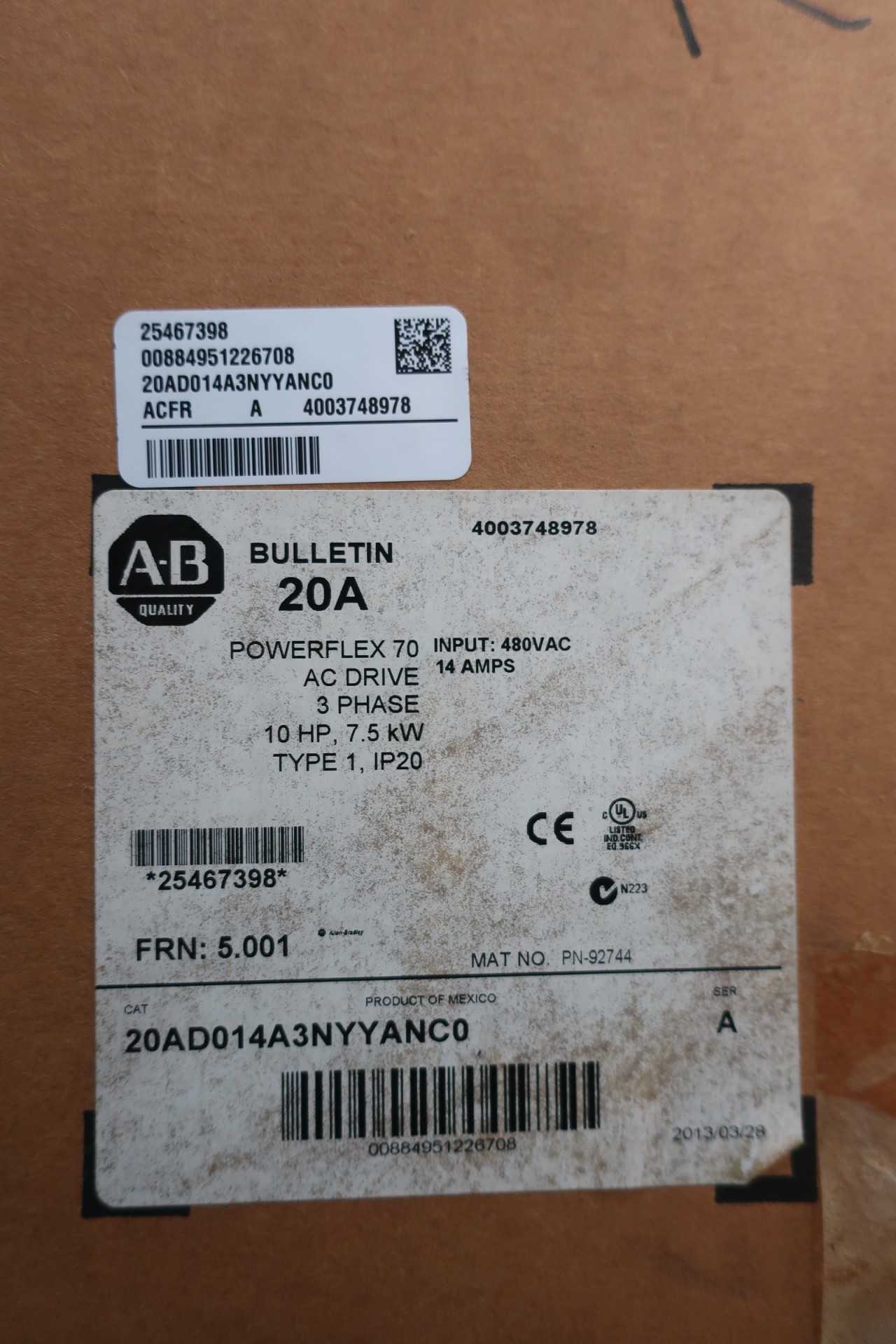 NEW ALLEN BRADLEY 20AD014A3NYYANC0 POWERFLEX 70 MOTOR DRIVE 10HP 460V-AC - MOTOR DRIVES
