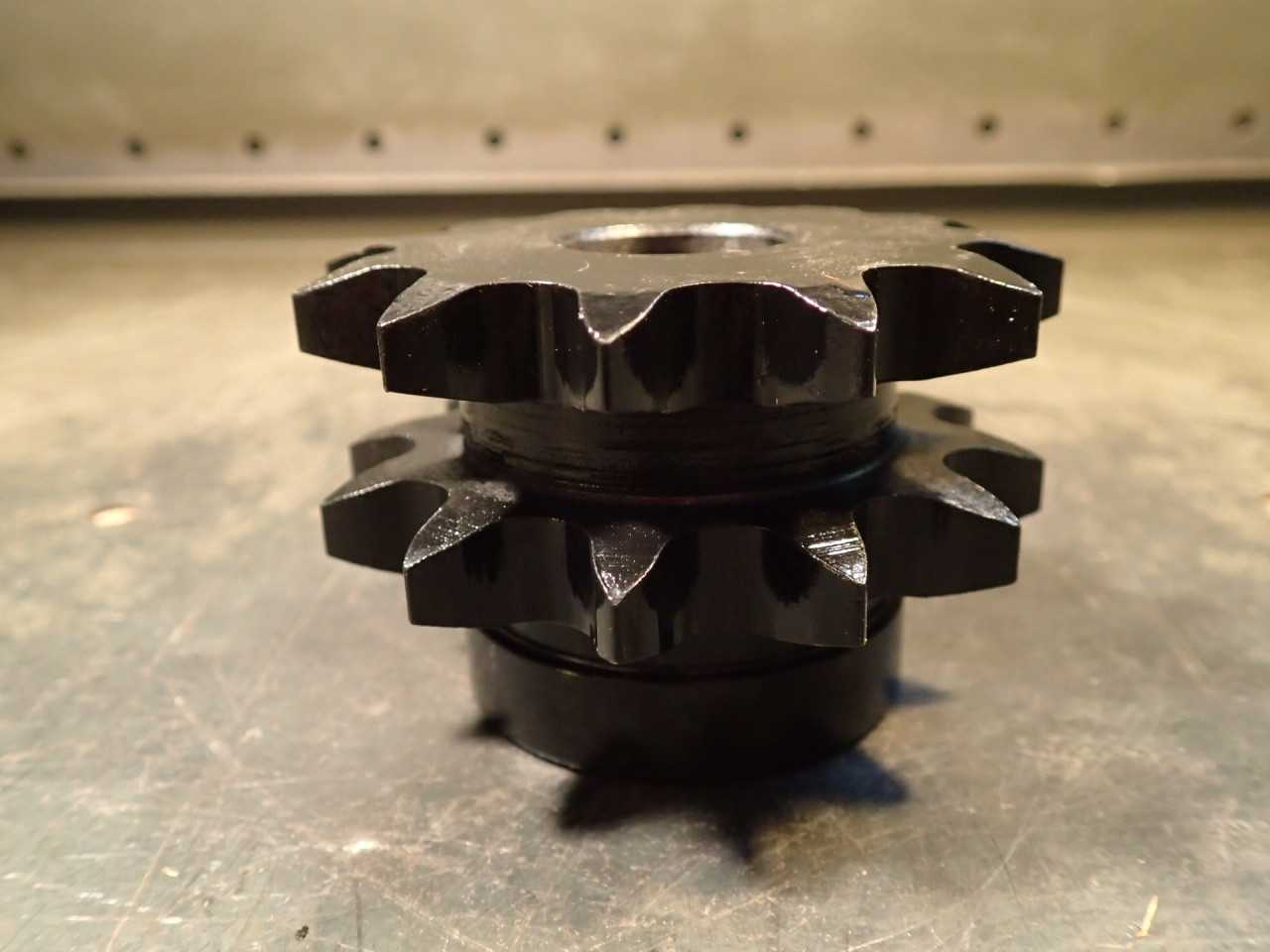 D60B12 #60 2-Strand Steel Chain Sprocket: 12-Tooth, 1" Smooth Bore New Old Stock - ROLLER CHAIN